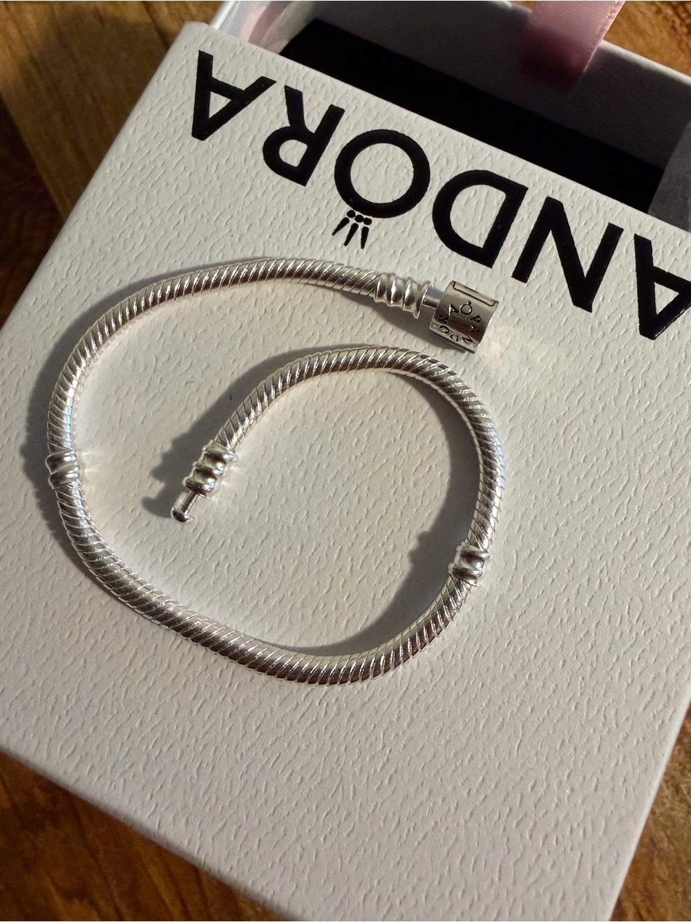 Pandora Silver New Style Barrel Clasp Snake Bracelet